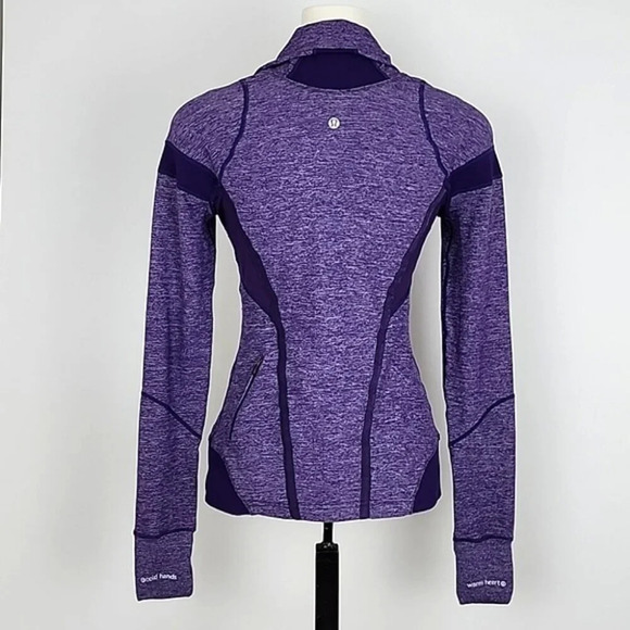 Lululemon Run Inspire Pullover 1/2 Zip Heather Lolo Purple Long Sleeves Size 6 - Picture 3 of 14